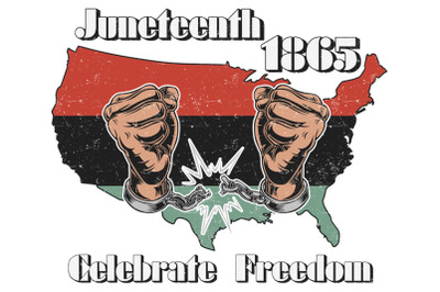 Juneteenth 1865 Celebrate Freedom PNG