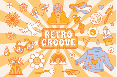 Retro Groove | Clipart + Patterns