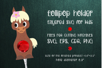 Horse Lollipop Holder Template SVG