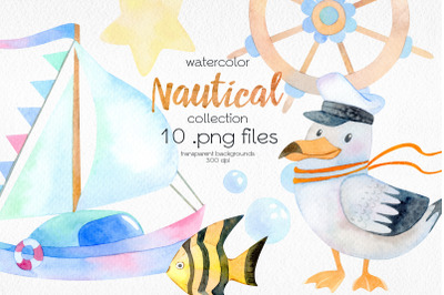 Watercolor Nautical Clipart