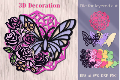 Multi-layer decorative decoration. File to cut.