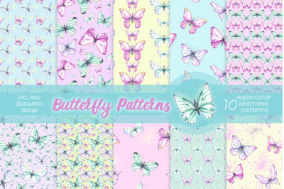 Butterfly Patterns / Watercolor Patterns PNG, JPG