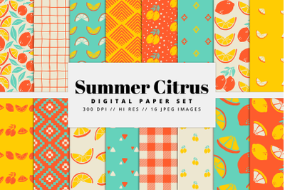 Summer Citrus Digital Paper Set