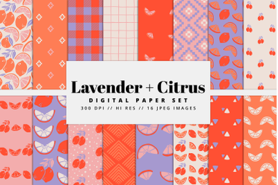Lavender &amp; Citrus Digital Paper