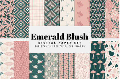 Emerald Blush Digital Paper