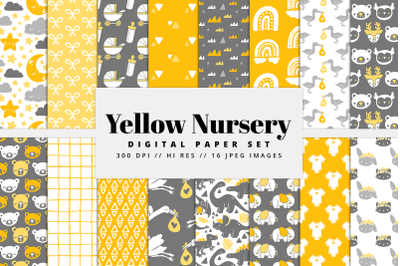 Yellow Nursery Digital Paper