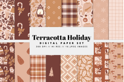 Terracotta Holiday Digital Paper
