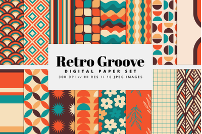 Retro Groove Digital Paper