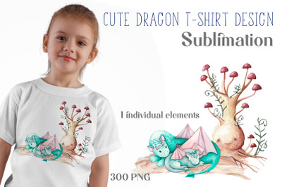 Dragons watercolor clipart - Sublimation designs