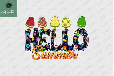 Hello Summer Ice Cream Watermelon Png