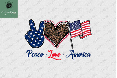 Peace Love America July 4Th Sublimation