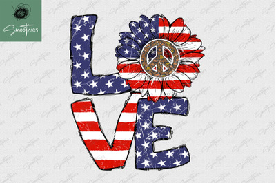 Hippie Love America July 4Th Sublimation