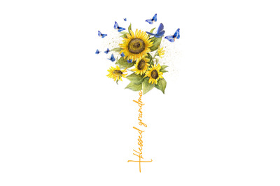 Mother Day Blessed Grandma Sunflower Design Sublimation File