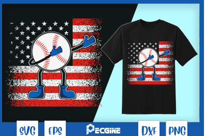 Baseball Dabbing USA Merica 4th of July