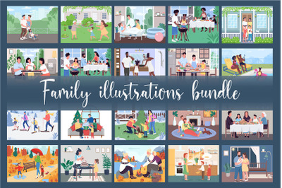 Family illustrations bundle