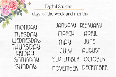 Digital Stickers, Weekly &amp; Monthly Set