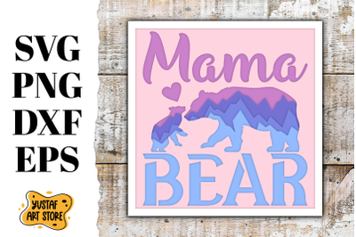 Light/Shadow box Mama Bear 3d layered paper cut