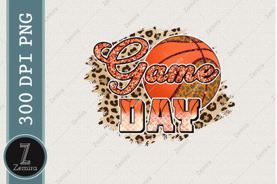 Basketball Game Day Leopard Graphic