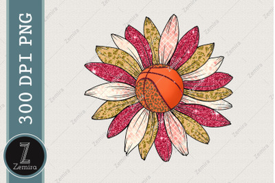 Basketball Sunflower Sublimation PNG