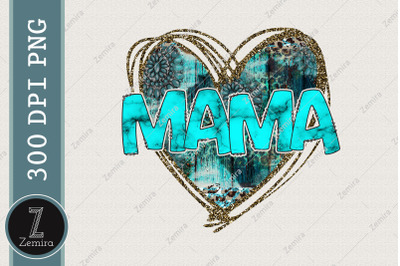 Western Turquoise Gem Stone Mama PNG