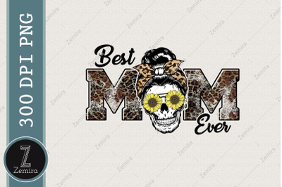 Best Mom Ever Skull Leopard Sublimation