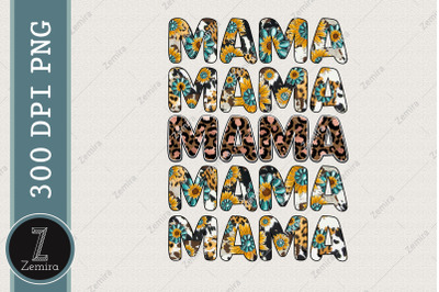 Mama Sunflower Leopard Sublimation