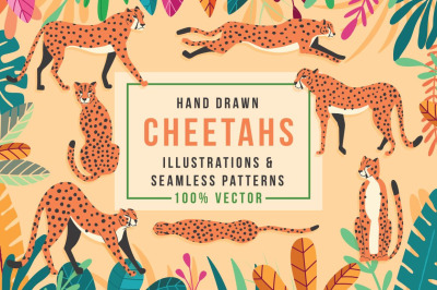 Cheetahs - illustrations &amp; patterns