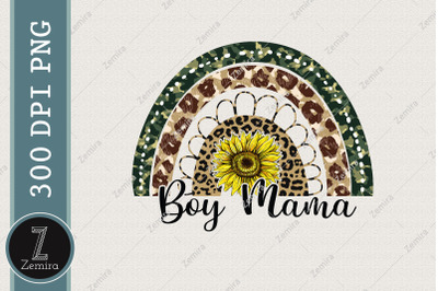 Boy Mama Rainbow Sunflower Leopard PNG