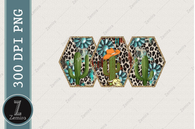 Western Cactus Turquoise Sublimation