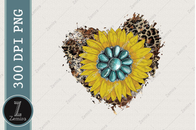 Sunflower Western Turquoise Sublimation