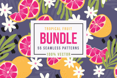 55 Tropical Fruit Seamless Patterns