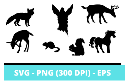 Silhouettes of Forest Animals for Cricut and Other Projects