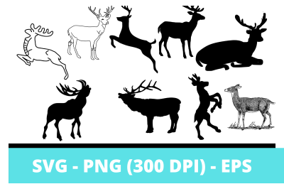 Over 60 Silhouettes of Deer for Cricut and Other Projects