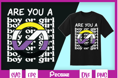 Nonbinary Pride Flag Are You Boy or Girl