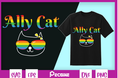 Ally Cat Sunglasses Gay Rainbow LGBT