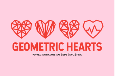 70 Geometric Hearts Logo