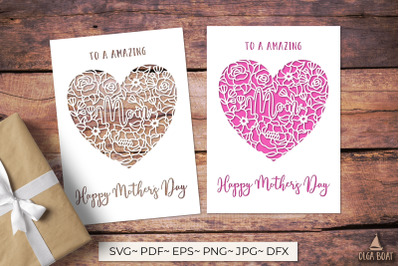 Mom, Happy Mothers day papercut card
