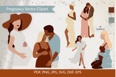 Pregnancy Vector Clipart/SVG/Cut File