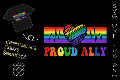 Proud Ally LGBT Heartbeat LGBT