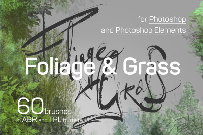Foliage &amp; Grass: 60 Foliage, Grass and Moss brush presets for PHOTOSHO