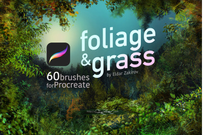 Foliage &amp; Grass: 60 brushes for PROCREATE