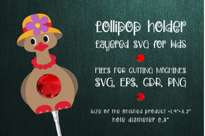 Duck Lollipop Holder Template SVG