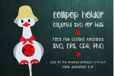 Goose Lollipop Holder Template SVG