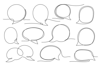 One line round dialog bubble. Chat message&2C; comment template&2C; circle a