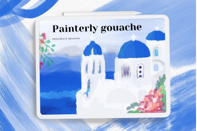 Painterly gouache Procreate brushes