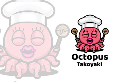 Octopus Takoyaki Mascot Logo