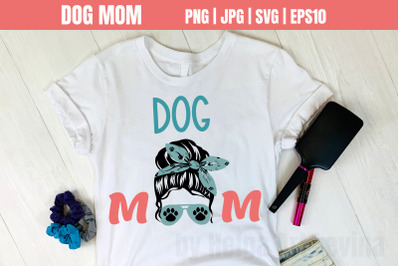 Dog Mom Sublimation, Woman Messy Bun Png