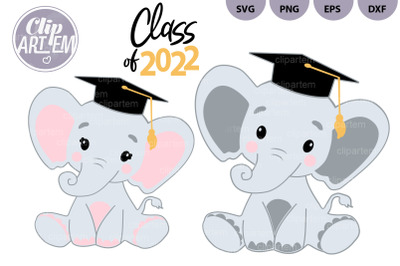 Cute Graduation Elephant SVG Clip Art vector sublimation