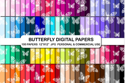 Butterflies Digital Papers JPG&2C; Butterfly Pattern Background