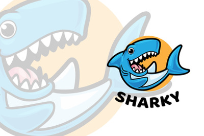 Sharky Shark Mascot Logo